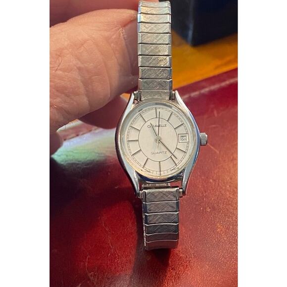 VTG Women's 23mm Caravelle by Bulova Quartz Watch, Silver Tone, Date, - Picture 1 of 3